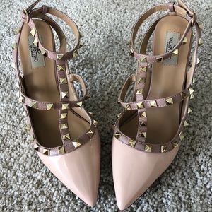 Valentino Patent Rockstud Ankle Strap Heels